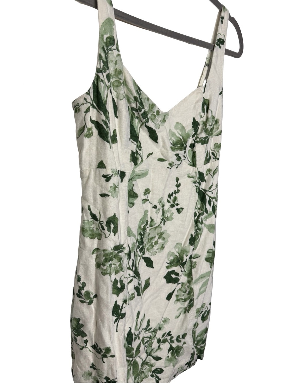 ✨🌿 Abercrombie & Fitch Floral Linen Blend Mini Dress Size Medium NWT 🌿✨ - Picture 3 of 6